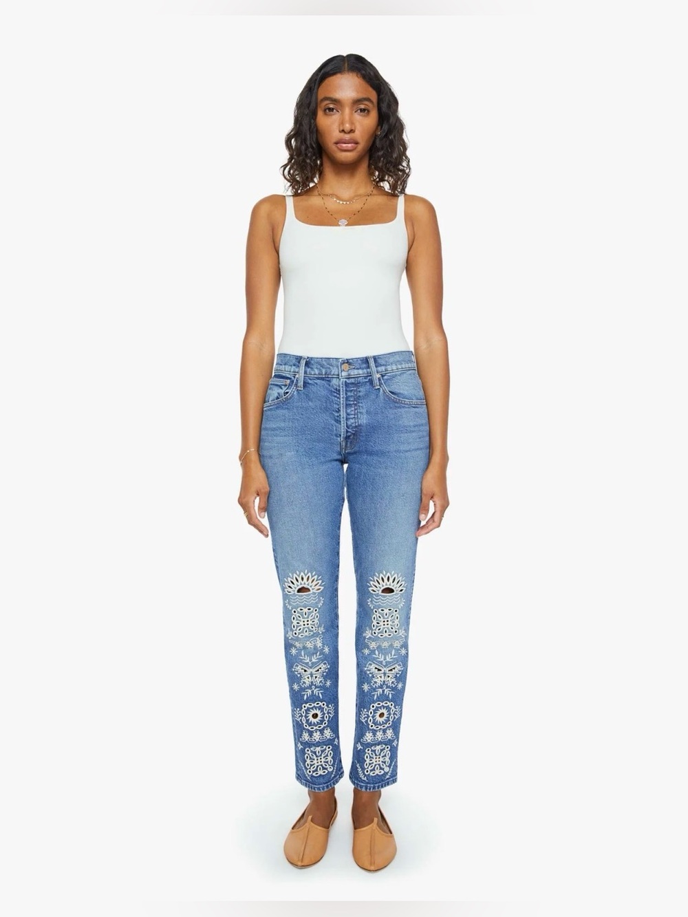 NWT MOTHER The Mid Rise Hiker Hover Jeans in Tequila Sunrise 27